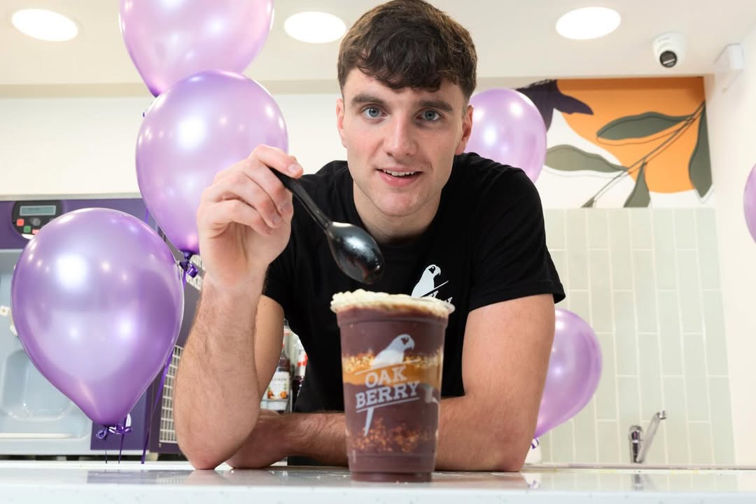 Instagram post by @brianhayes288 for OAKBERRY. Caption reads: OAKBERRY officially opens in Cork on Oliver [...].