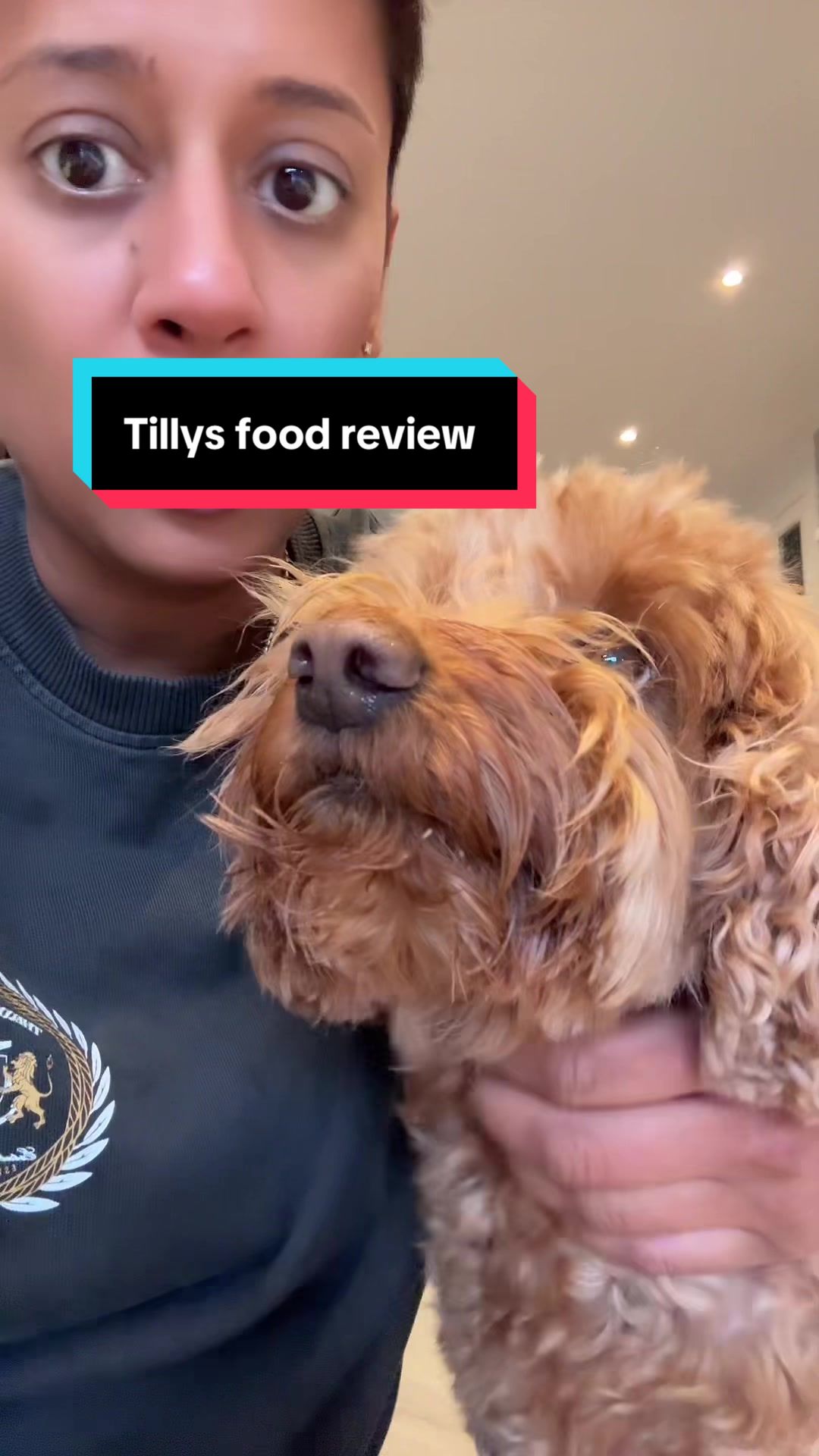 TikTok post by @whatnaveats for Butternut Box. Caption reads: Never did I think that Tilly would do her own food....