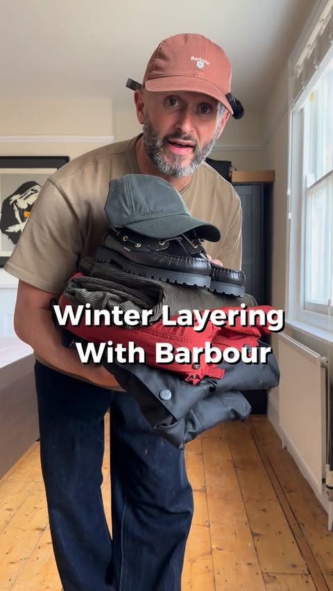 Instagram post by @andyknwn for Barbour. Caption reads: Winter Layering With Barbour 🤌🏼

Thanks @barbour....
