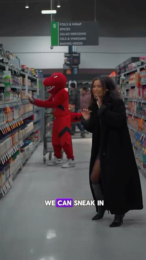 Instagram post by @kaitlin.narciso for Sobeys. Caption reads: The Raptor has been spotted—and he’s grocery....