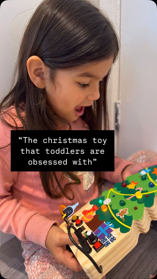 Instagram post by @mumlifeupnorth for Montessori Generation. Caption reads: The BEST Christmas find for little hands!
Mylah is....