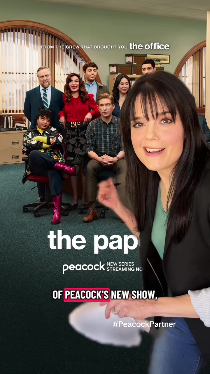 TikTok post by @officialkjb for Peacock TV. Caption reads: The vibes are very funny in #ThePaper on @Peacock!....