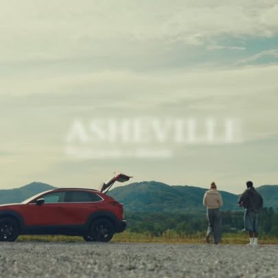 Instagram post by @joelroac for Mazda USA. Caption reads: I got the chance to travel to Asheville with some....