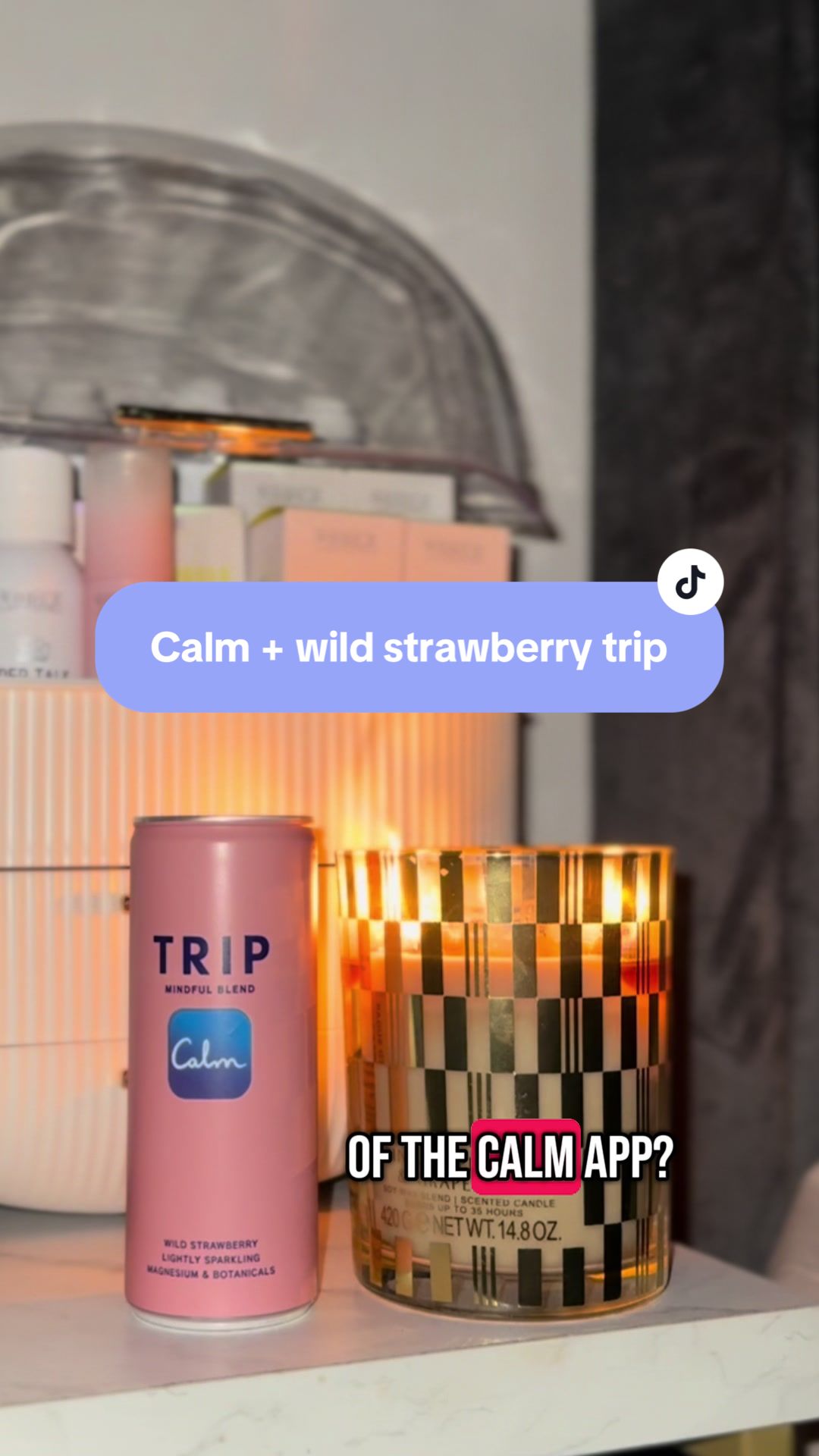 TikTok post by @clarawhoo03 for Calm. Caption reads: @Take a TRIP have teamed up with @Calm to make....