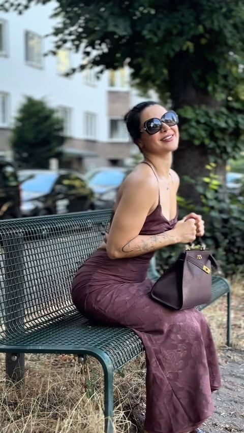 Instagram post by @sahar_simafar for Azazie. Caption reads: 🤍 Found the perfect dress with @azazieofficial....
