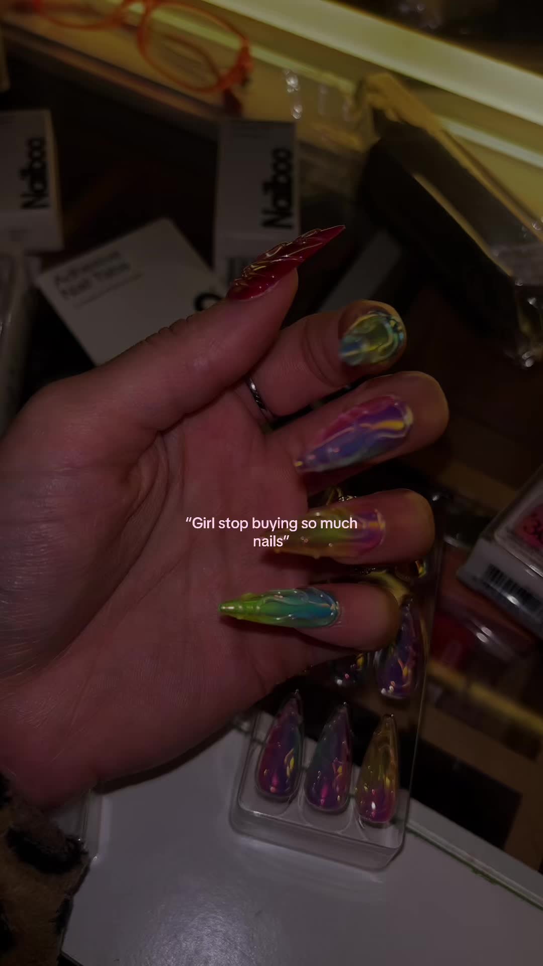 TikTok post by @iconiclunarity for Nailboo. Caption reads: It makes me want it more… @Nailboo #nailboo....