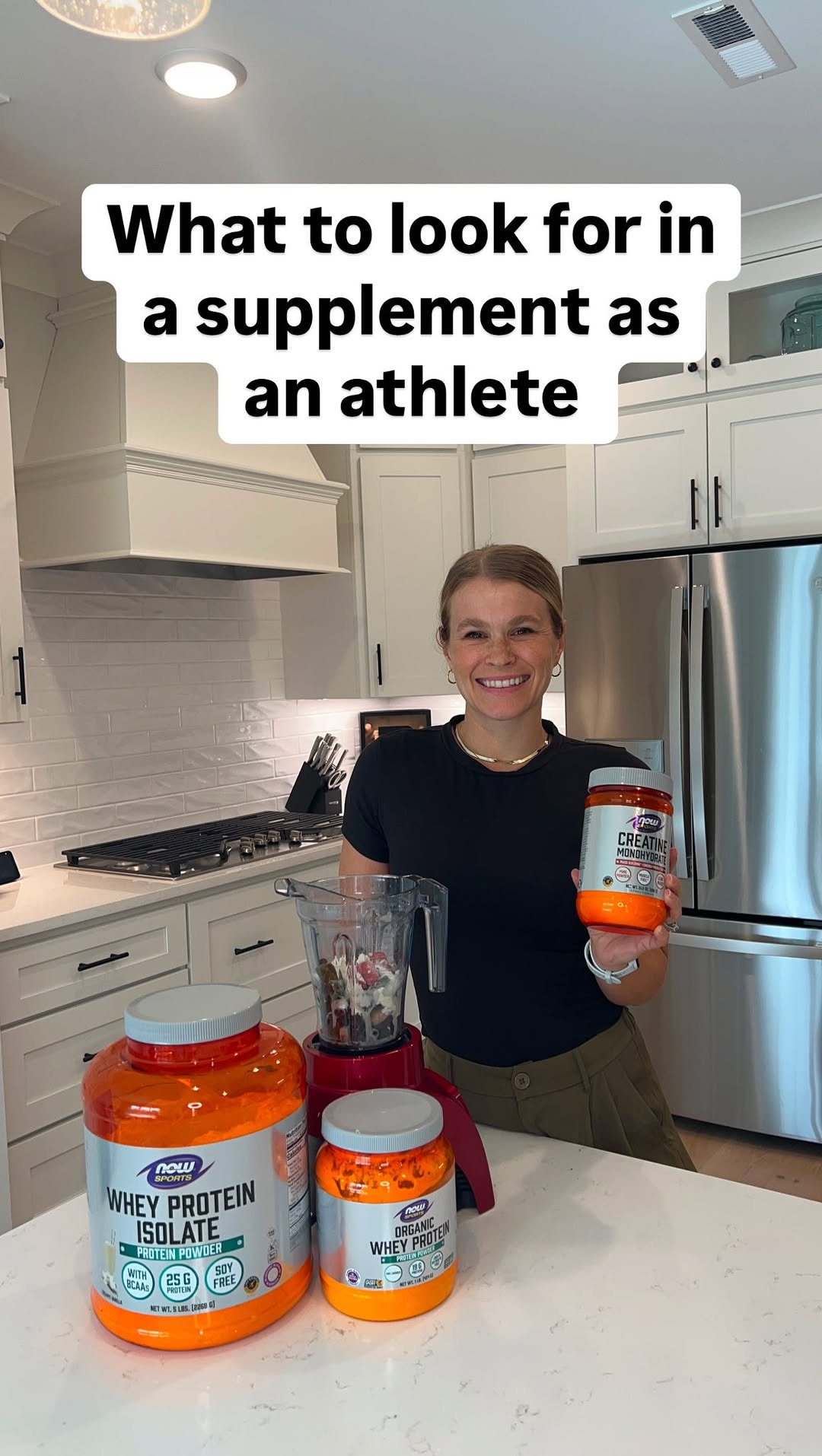 Instagram post by @easy.sports.nutrition for Now Foods. Caption reads: One of the most common things I help my athletes....