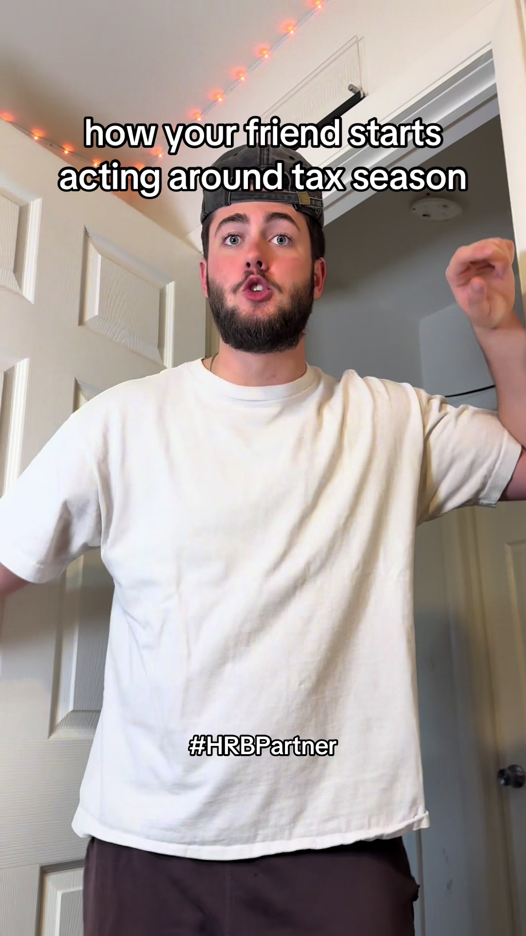 TikTok post by @prettycoolfrankie for H&R Block. Caption reads: [...] what the tax situation is, holler at @H&R....
