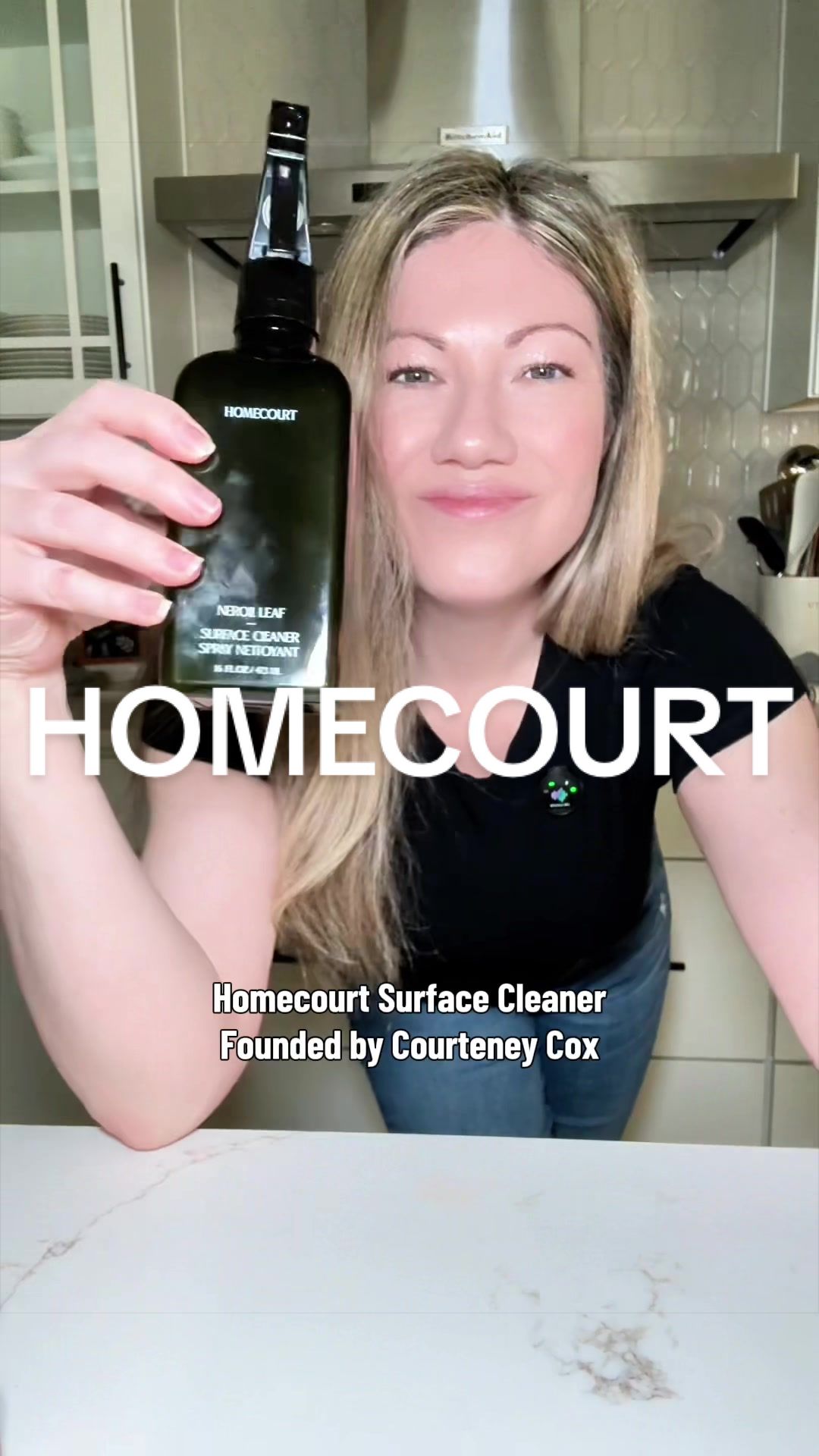 TikTok post by @staygoldenwithcourt for Homecourt. Caption reads: [...] love that it’s vegan and cruelty-free.....