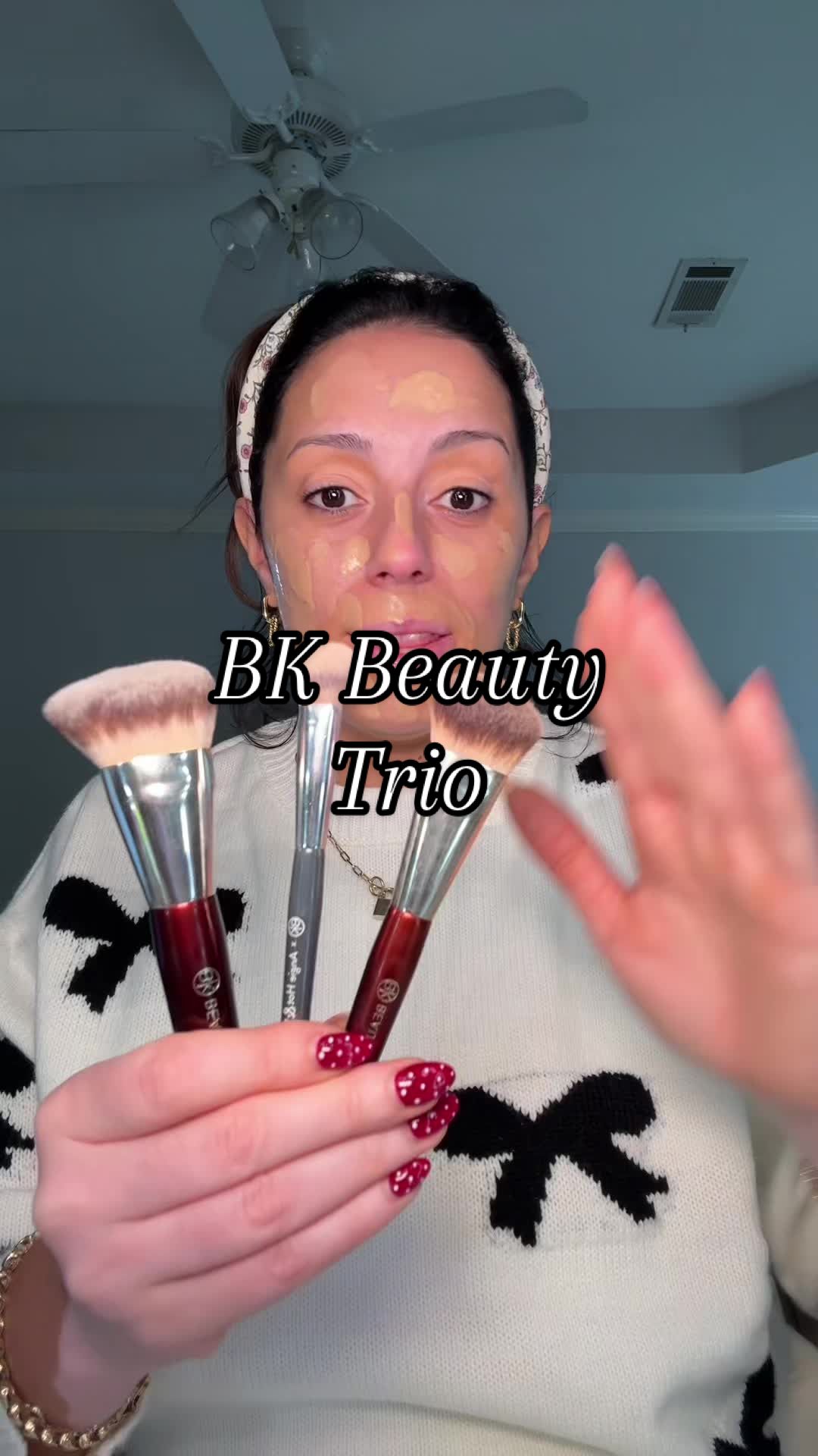 TikTok post by @fathiam6 for BK Beauty. Caption reads: This brush trio from @BK Beauty Brushes is the....