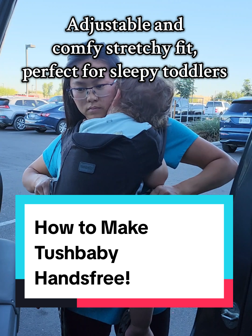 TikTok post by @christina.mom.tips for Tushbaby. Caption reads: The perfect upgrade for all my tushbaby lovers.....