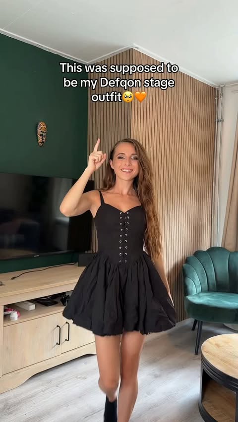 Instagram post by @officialsaarx for LOAVIES. Caption reads: [...] that never happened🥹🧡 outfit by @loavies....