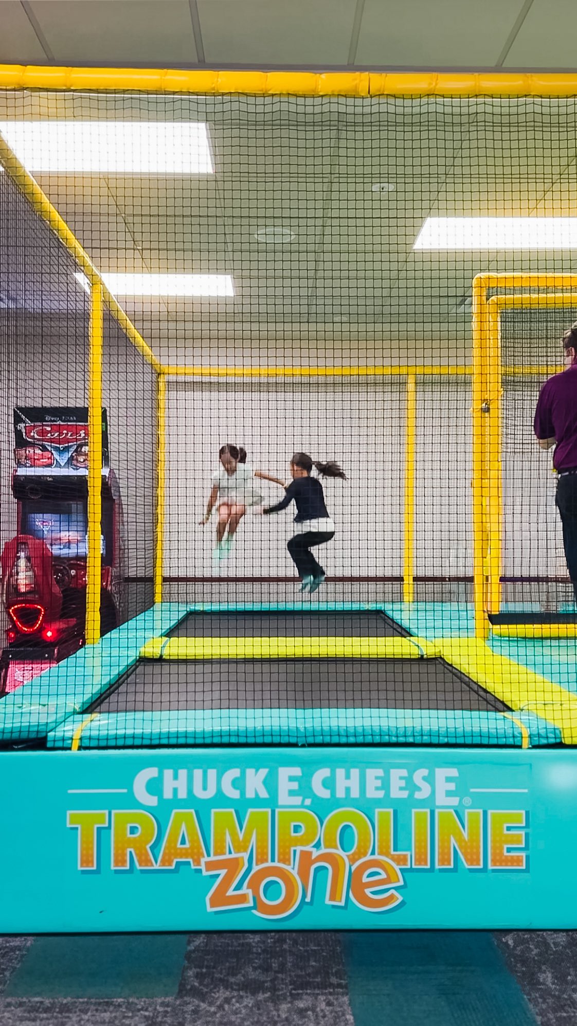 Instagram post by @moments.with.liv.and.isla for Chuck E. Cheese. Caption reads: [...] we got to check out the brand-new Chuck E.....