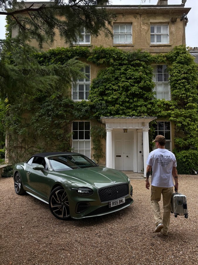 Instagram post by @laymedownliam for Bentley Motors. Caption reads: Wishing this was my life for more than just a....