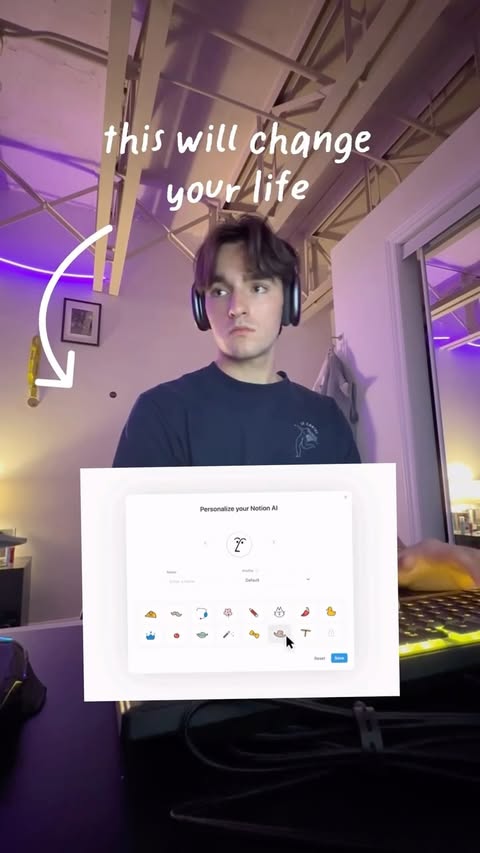 Instagram post by @swerikcodes for Notion. Caption reads: This is how I use @notionhq to manage my life....