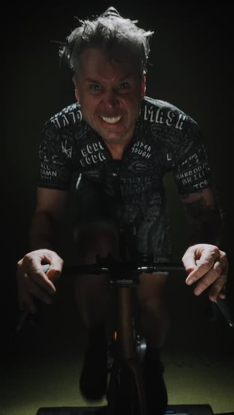 Instagram post by @terrybarentsen for Zwift. Caption reads: Five Different Types of @gozwift Riders. I’m....