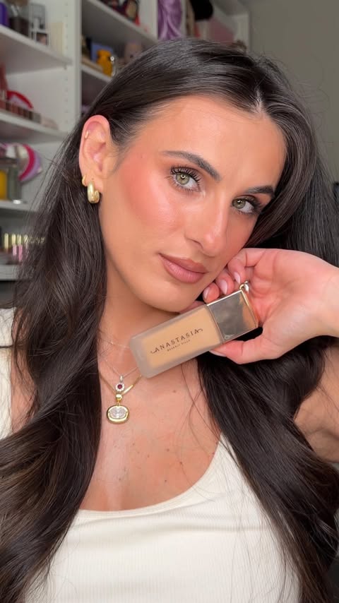 Instagram post by @maj.beauty for Anastasia Beverly Hills. Caption reads: [...] skin approved ✅ #ABHsponsored....