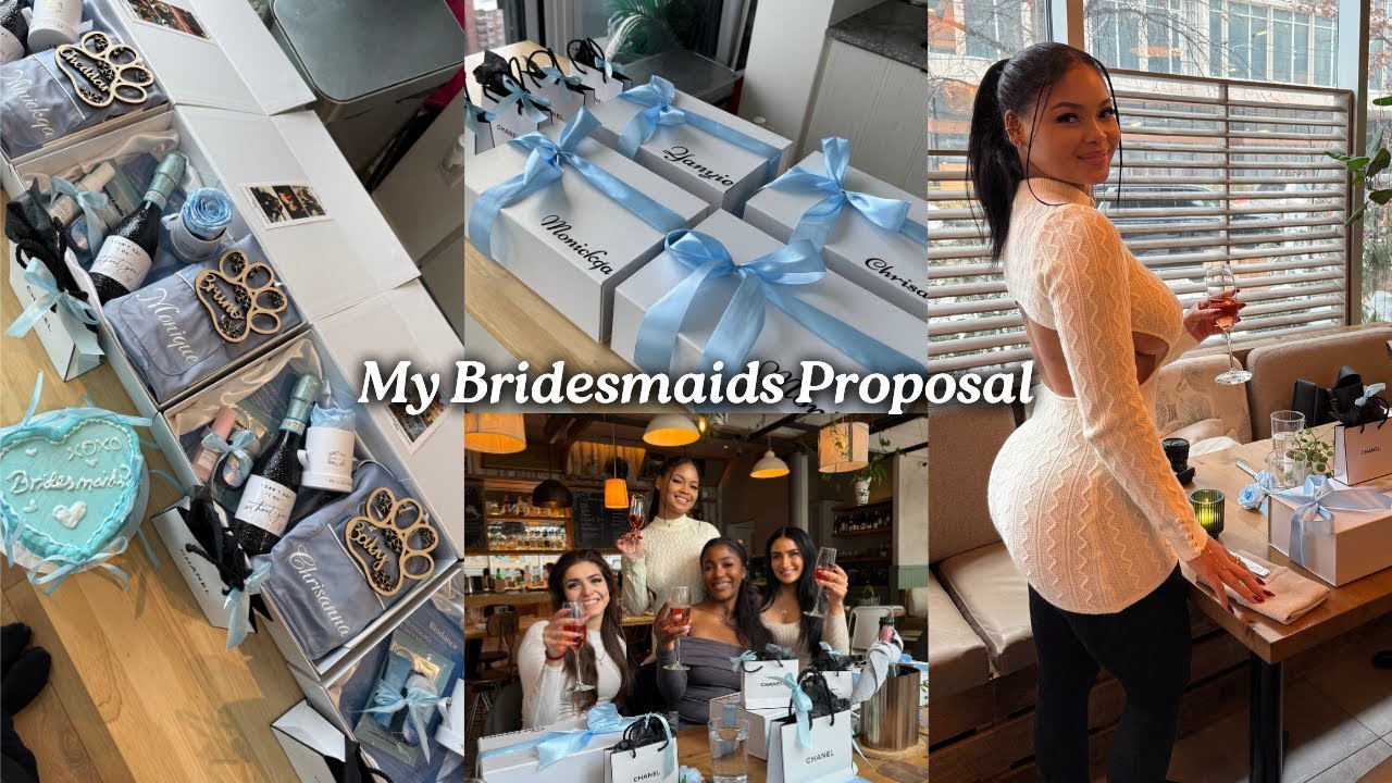 YouTube post by @annabellehayes for LCBO. Caption reads: Proposing To My Bridesmaids, Pack The Boxes &....