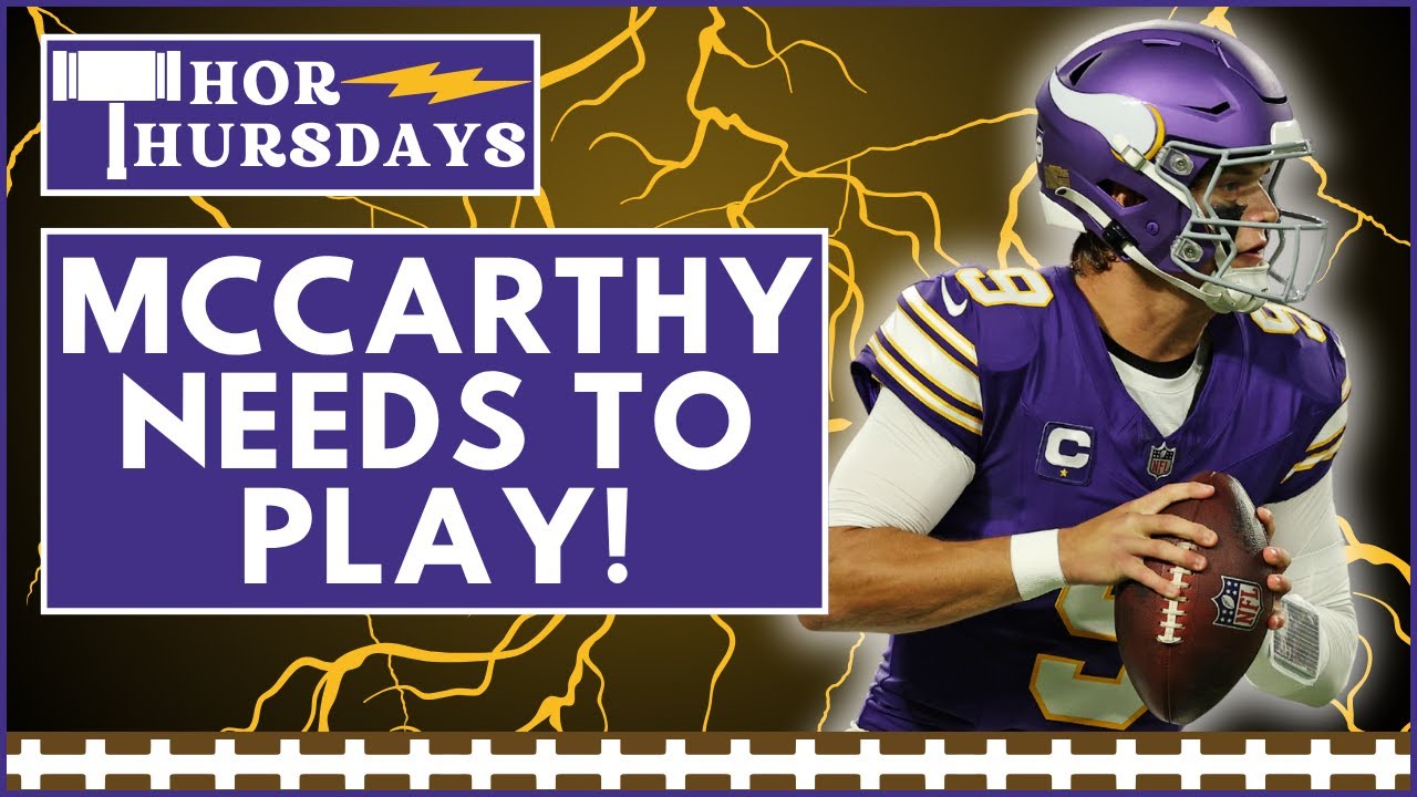 YouTube post by @PurpleDailyPodcast for Omaha Steaks. Caption reads: Kevin O’Connell SNIPS at Judd Zulgad!; How will....