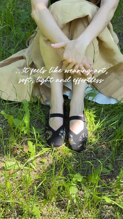 Instagram post by @emilyelenuvole for VIVAIA. Caption reads: 🌼🌿Loving my new VIVAIA Margot Mary Jane 🥹....