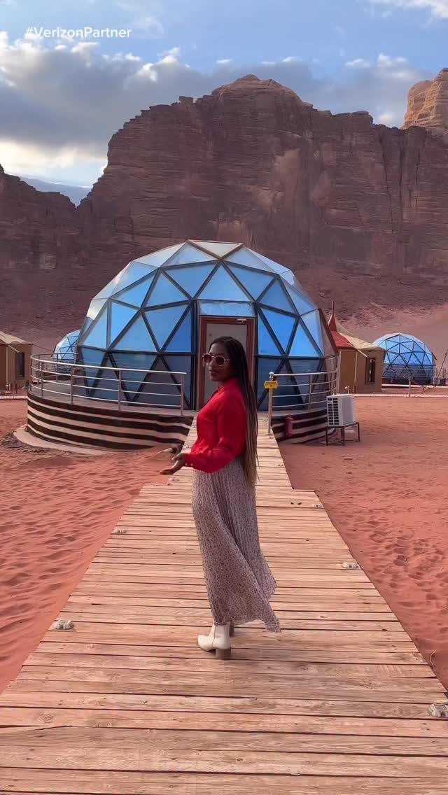 Instagram post by @thetravelingchild for Verizon. Caption reads: Whether I’m on a quick international getaway, a....