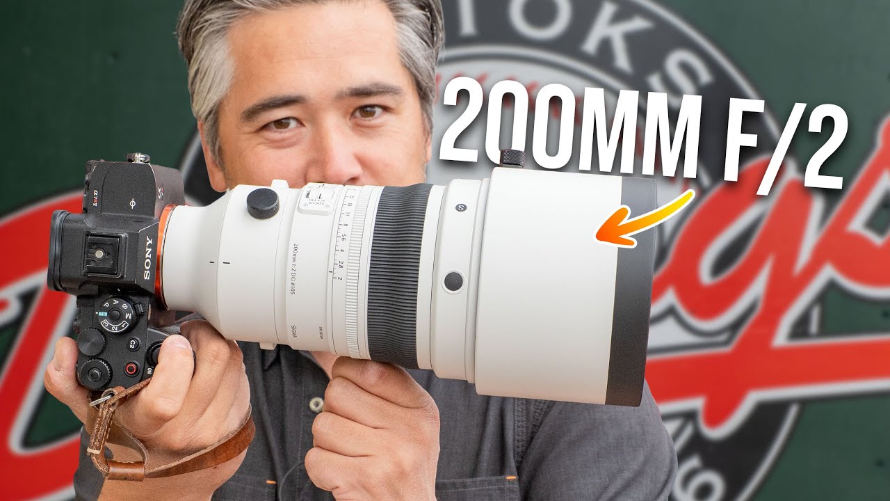 YouTube post by @PetaPixel for Westcott Lighting. Caption reads: Sigma 200mm f/2 Review: STUNNING for Sports!.