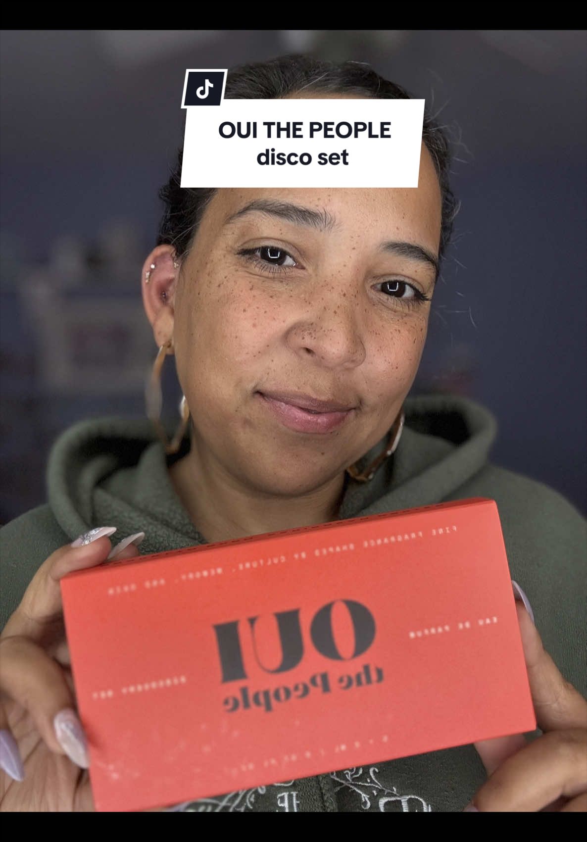 TikTok post by @indoorsymeez for OUI the People. Caption reads: big thanks to @OUI the People for letting me fall....