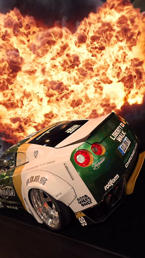 Instagram post by @adrenatage for Auto Finesse. Caption reads: Gradient GTR 🟢 Clips: @aflorenmedia....