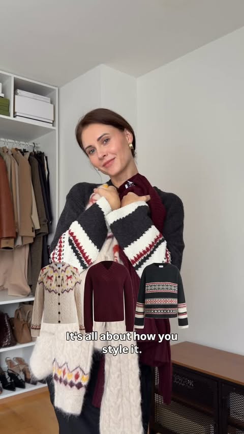 Instagram post by @viktorija_bieliune for Fabrique. Caption reads: [...] are my favourite elevated knits from....