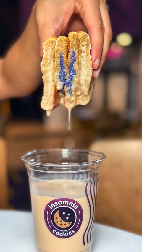 Instagram post by @phlfoodstagram for Insomnia Cookies. Caption reads: National Cookie Day just got sweeter 🍪❄️....