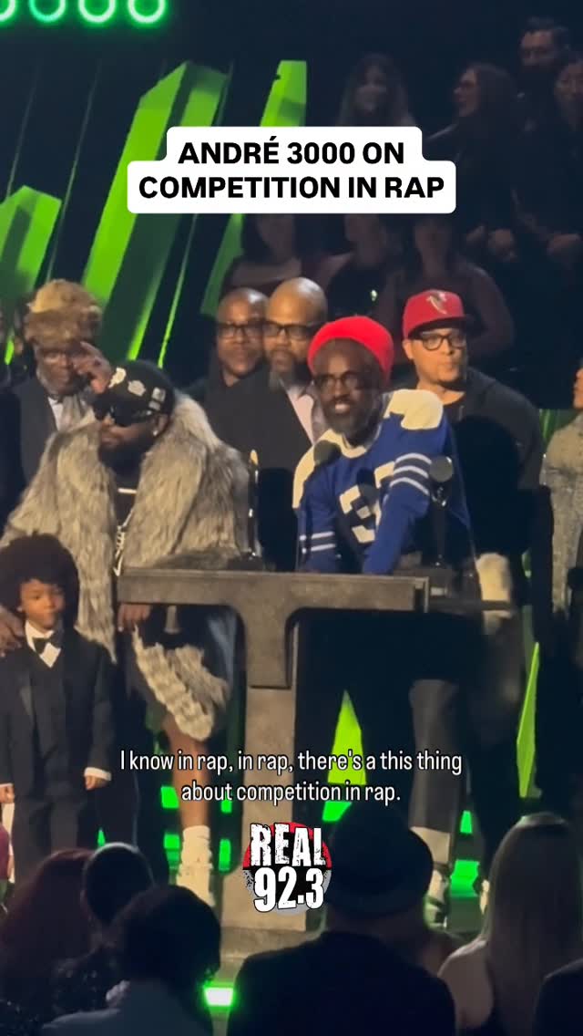 Instagram post by @bootlegkev for iHeartRadio. Caption reads: #Andre3000 speaks on competition in rap & says....