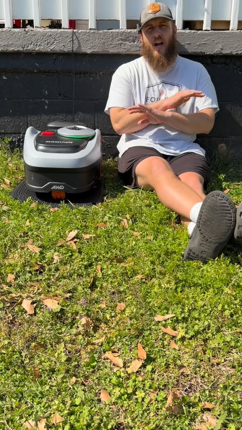 Instagram post by @bandrhomestead for Segway Navimow. Caption reads: @navimow The Navimow i2 AWD brings AWD robotic....