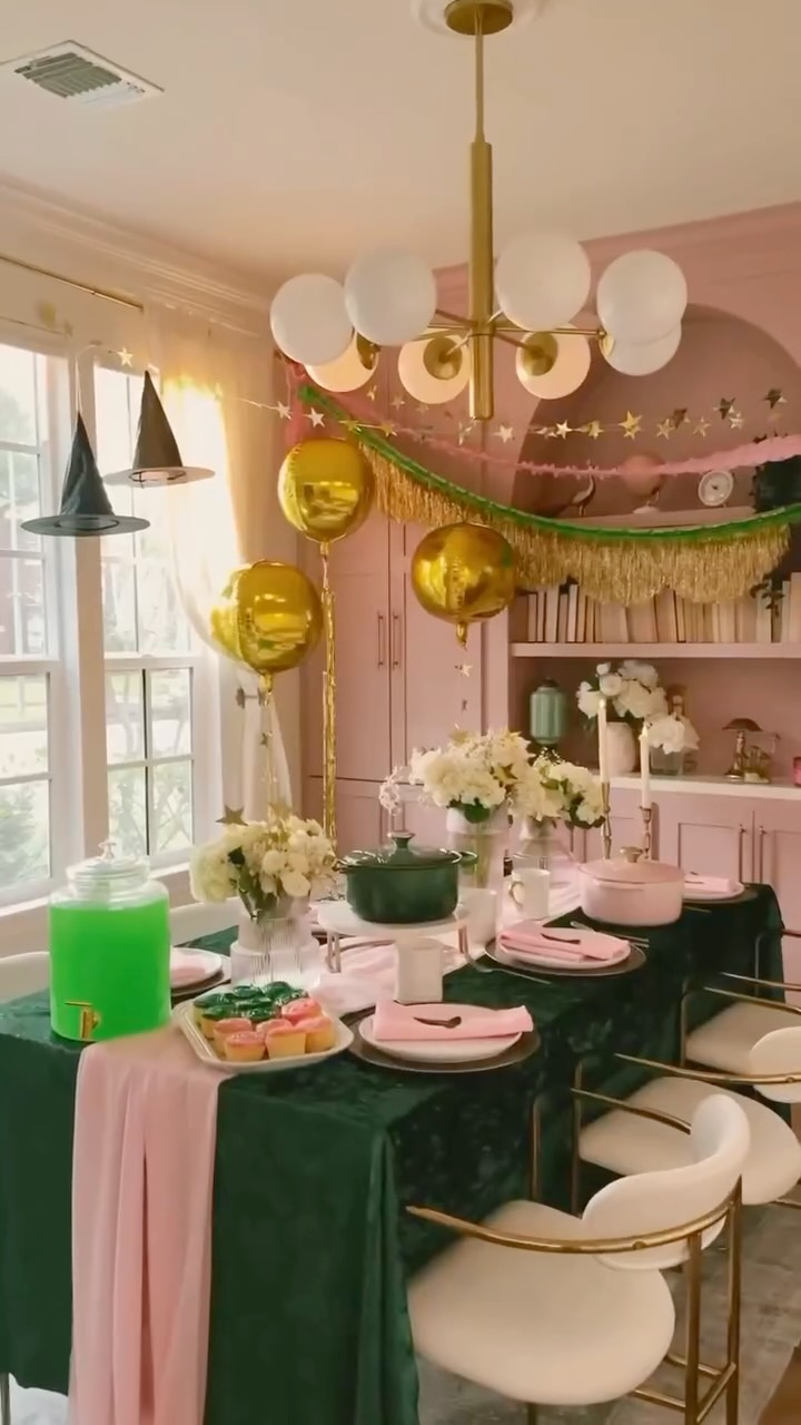 Instagram post by @astoldbymichelle for Le Creuset. Caption reads: Pink goes good with green! #ad I hosted a....