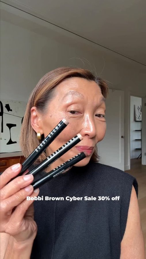 Instagram post by @californiaistoocasual for Bobbi Brown Cosmetics. Caption reads: These are my 3 favorite @bobbibrown products, all....