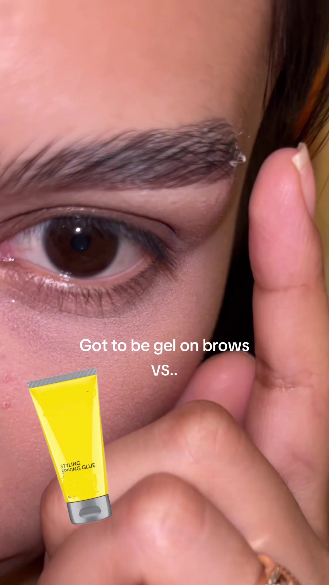 TikTok post by @delacruzmariely for HECI Beauty Makeup. Caption reads: [...] #laminatedbrows #browgel||@HECI Beauty....