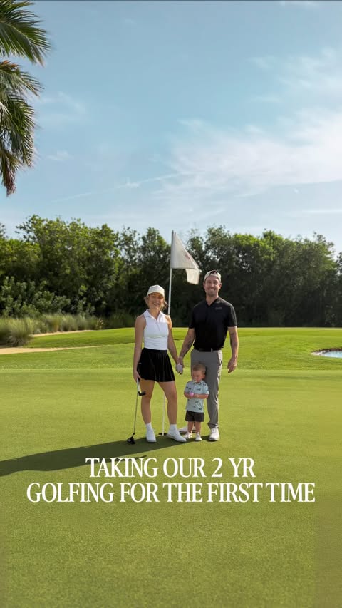 Instagram post by @angeliquecooper for Adobe Photoshop Lightroom. Caption reads: I think we may have a golfer on our hands… such a....