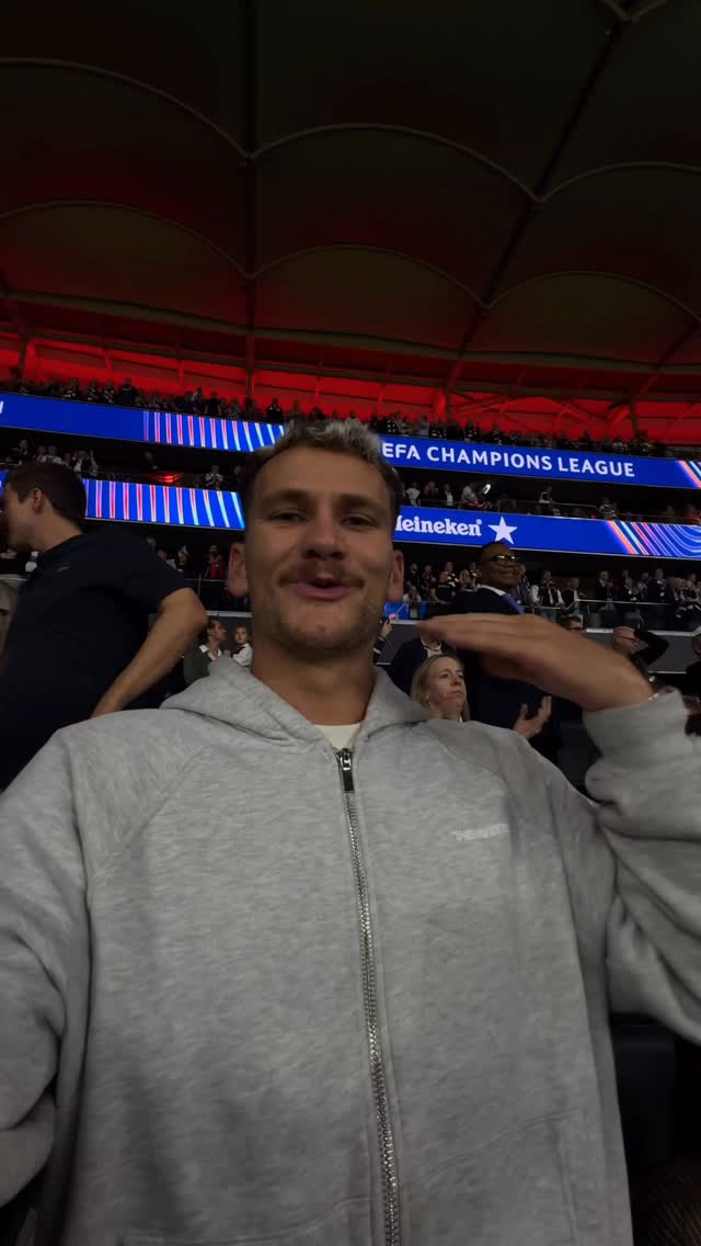 Instagram post by @loris_gk for Crypto.com. Caption reads: What a Champions League Night in Frankfurt....