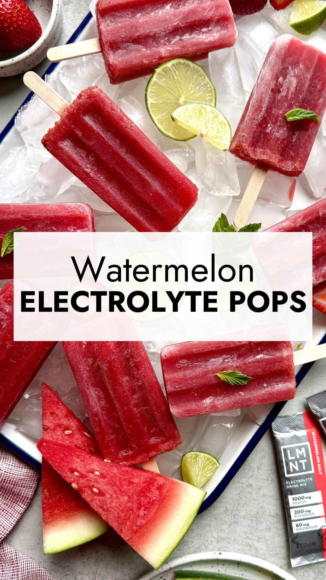 Instagram post by @therealfooddietitians for Drink LMNT. Caption reads: 🍉#ad Comment “RECIPE” to get the recipe for these....