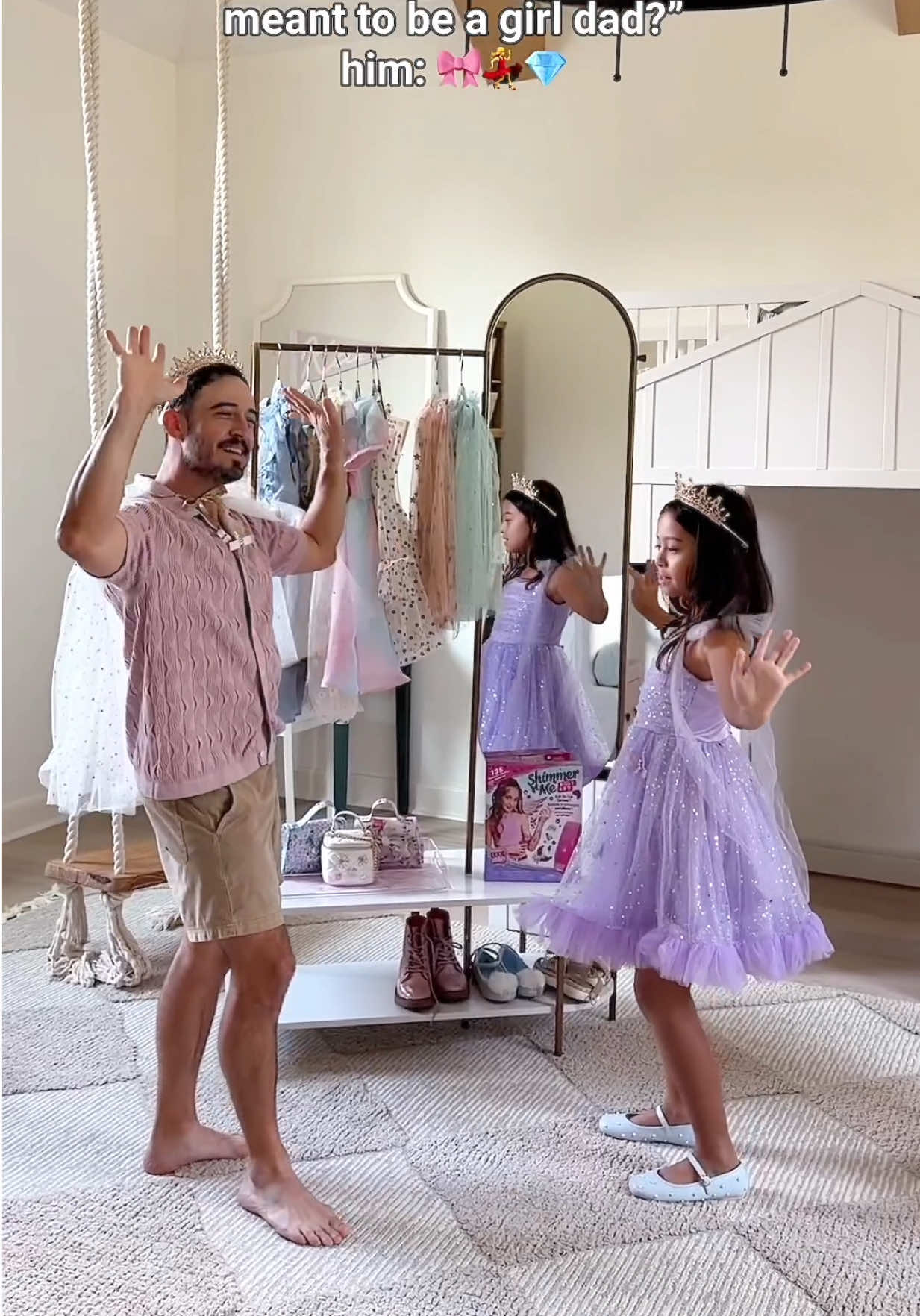 TikTok post by @joyfullygreen for Spin Master. Caption reads: #ad girl dad level 100 achieved! 💖Kai’s love....