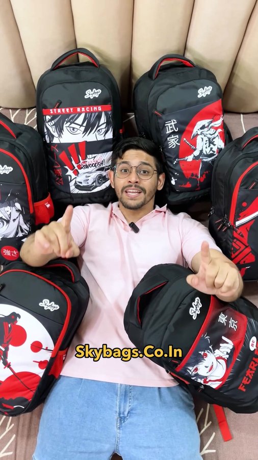 Instagram post by @aishkhar for Skybags. Caption reads: From cosplays to collectibles, fan art to....