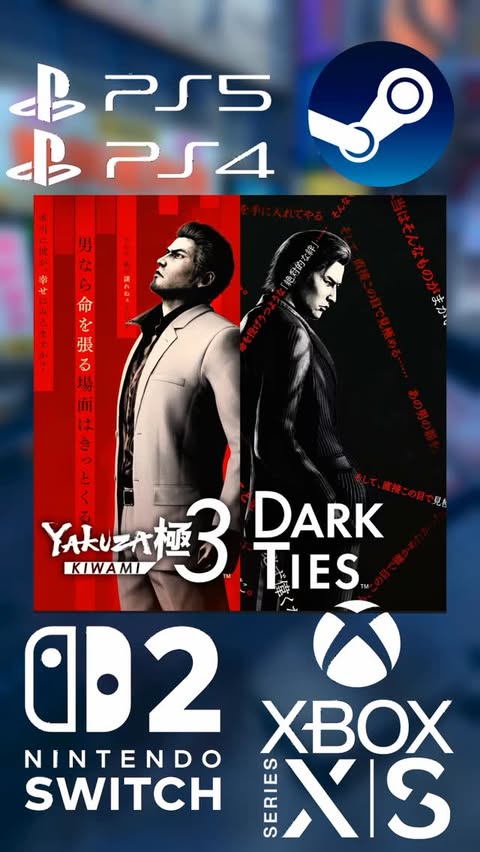 Instagram post by @hnantooo for SEGA. Caption reads: Ha llegado @sega #YakuzaKiwami3&DarkTies #xbox....