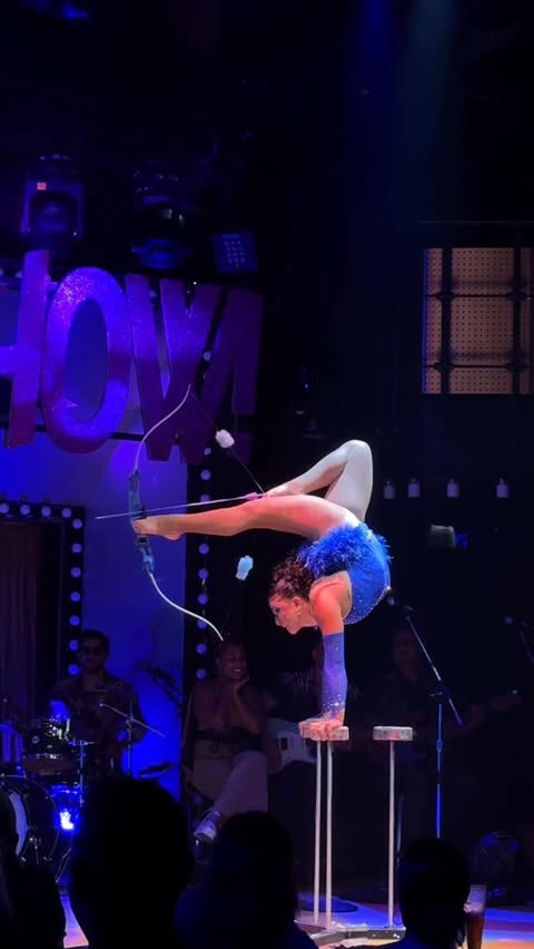 Instagram post by @annearellano_ for Virgin Voyages. Caption reads: Do you wanna get fly? Cause this audience....