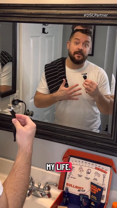 Instagram post by @angrygymteacher for Dollar Shave Club. Caption reads: [...] day-to-day life. Thankfully, with Dollar....