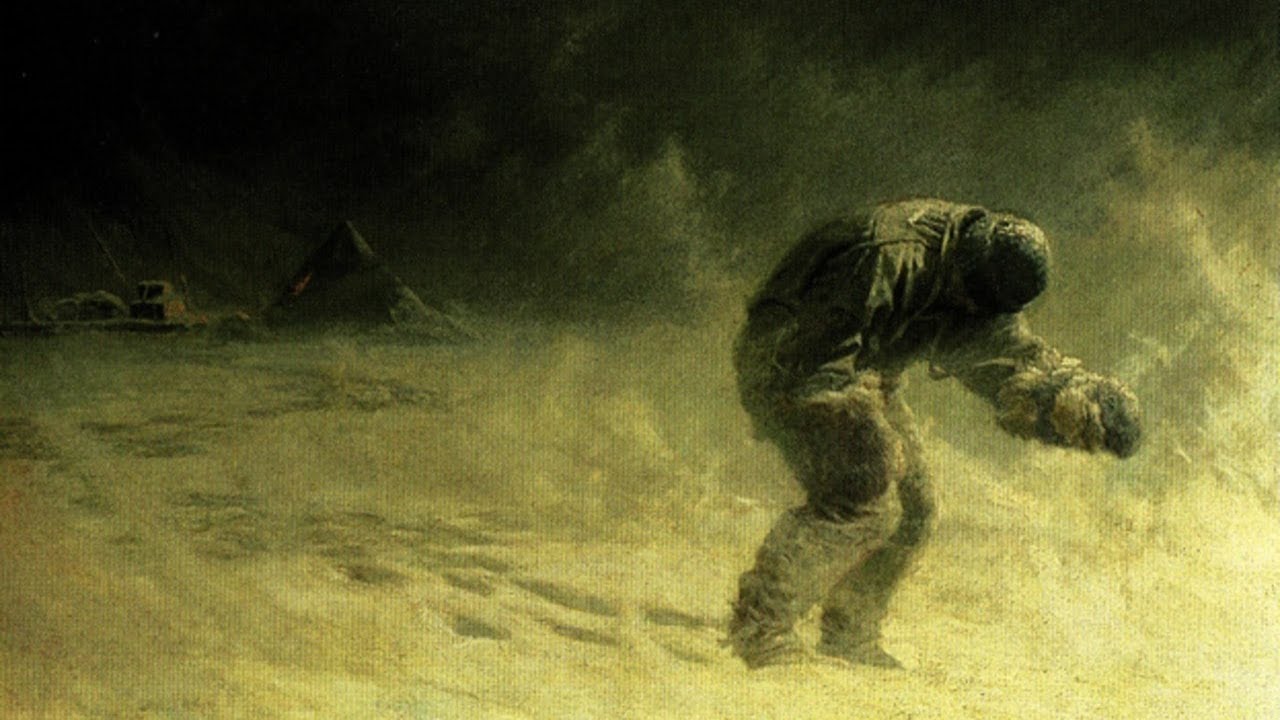 YouTube post by @SolarSands for Storyblocks. Caption reads: The World of Eerie Winter Landscapes.