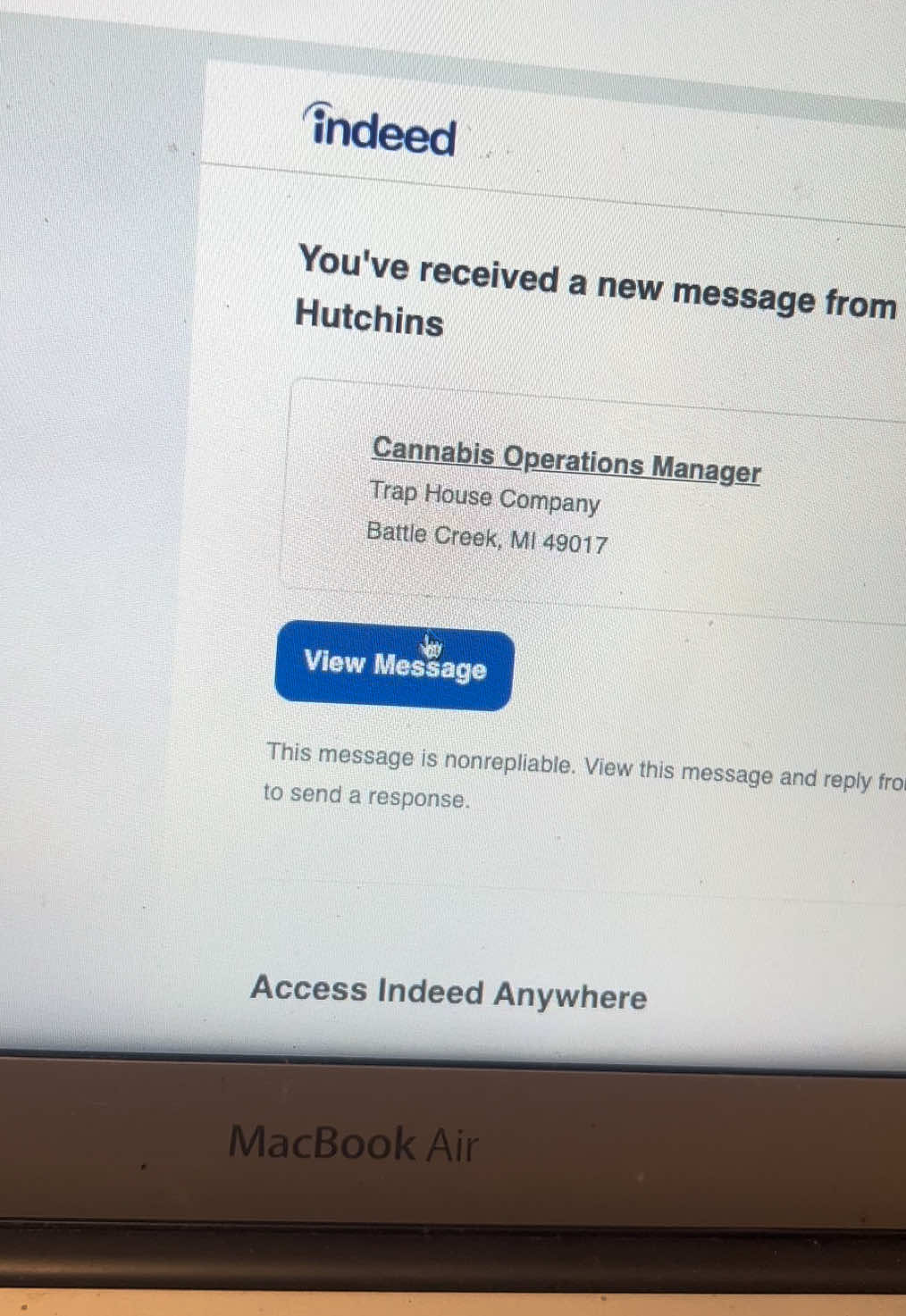 TikTok post by @angel.heffner for Indeed. Caption reads: Praying this is a hack because what the actual 😭....