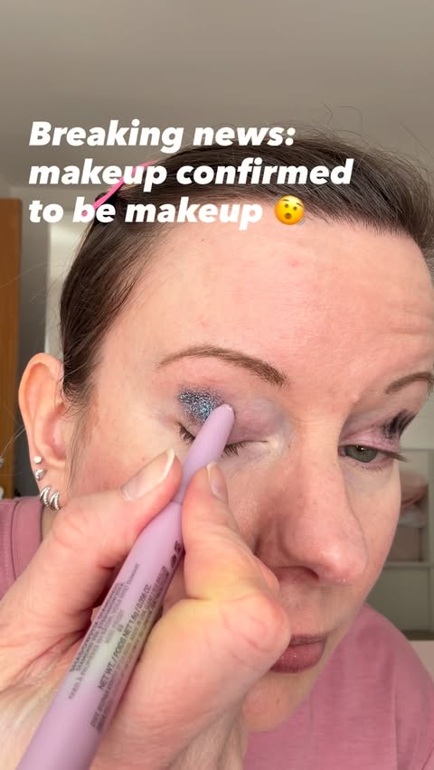 Instagram post by @onebeautygang for FENTY BEAUTY BY RIHANNA. Caption reads: Breaking news: makeup confirmed to be makeup 🫨....