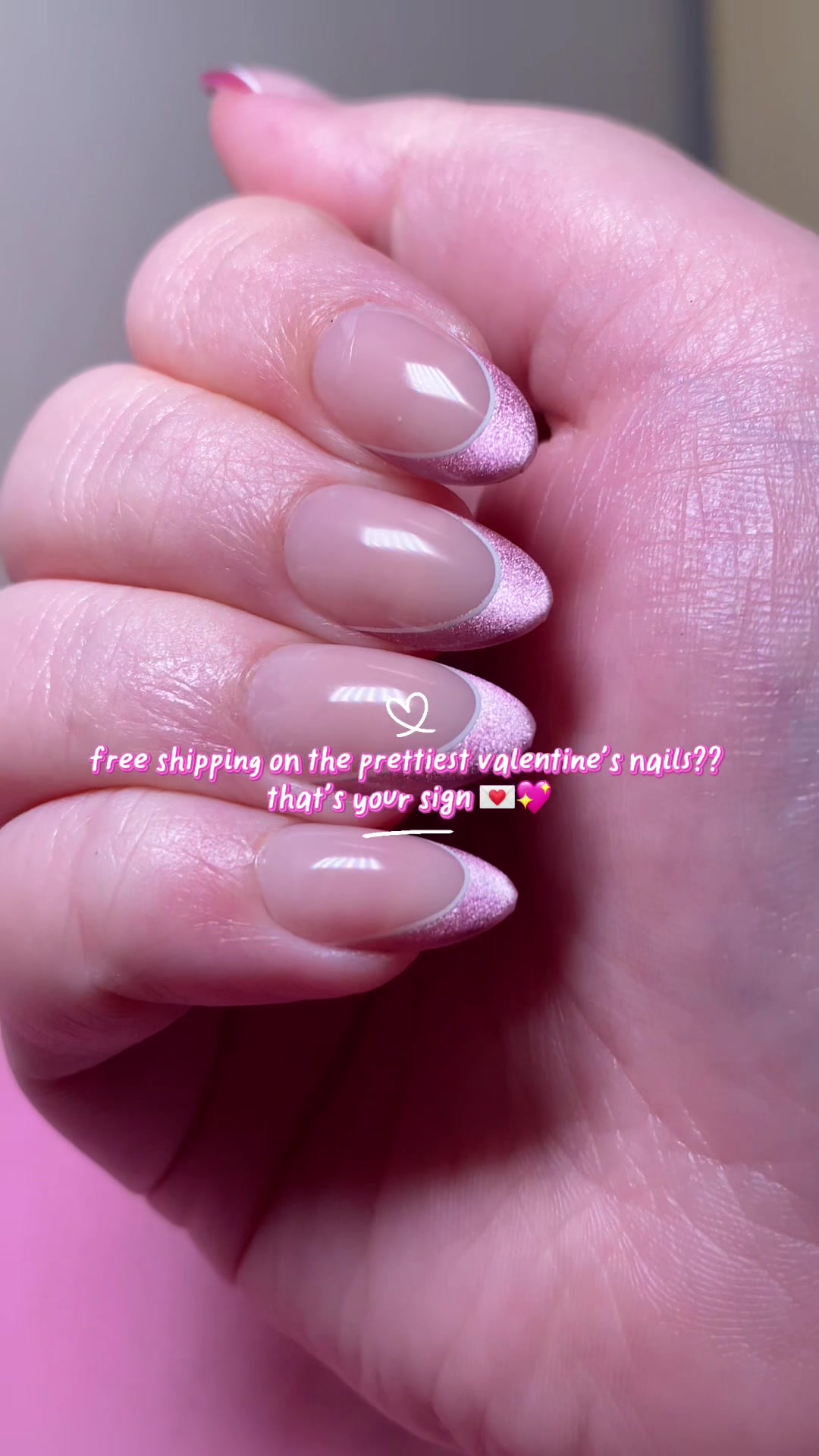 TikTok post by @xo_britneyxo for VSALONNAIL. Caption reads: if you haven’t secured your valentine’s nails yet…....