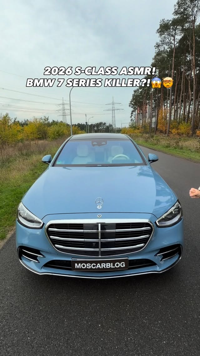 Instagram post by @moscarblog for Mercedes-Benz. Caption reads: Would you rather have this 2026 Mercedes-Benz S....