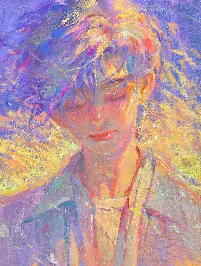 Instagram post by @lee__eun__ for Procreate. Caption reads: 🎇
Still, it remains.

App : Procreate 
Brush :....