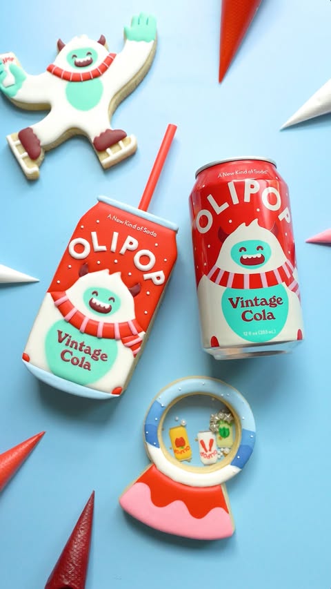 Instagram post by @karenthibakes for OLIPOP. Caption reads: …would describe these as abominably adorable,....